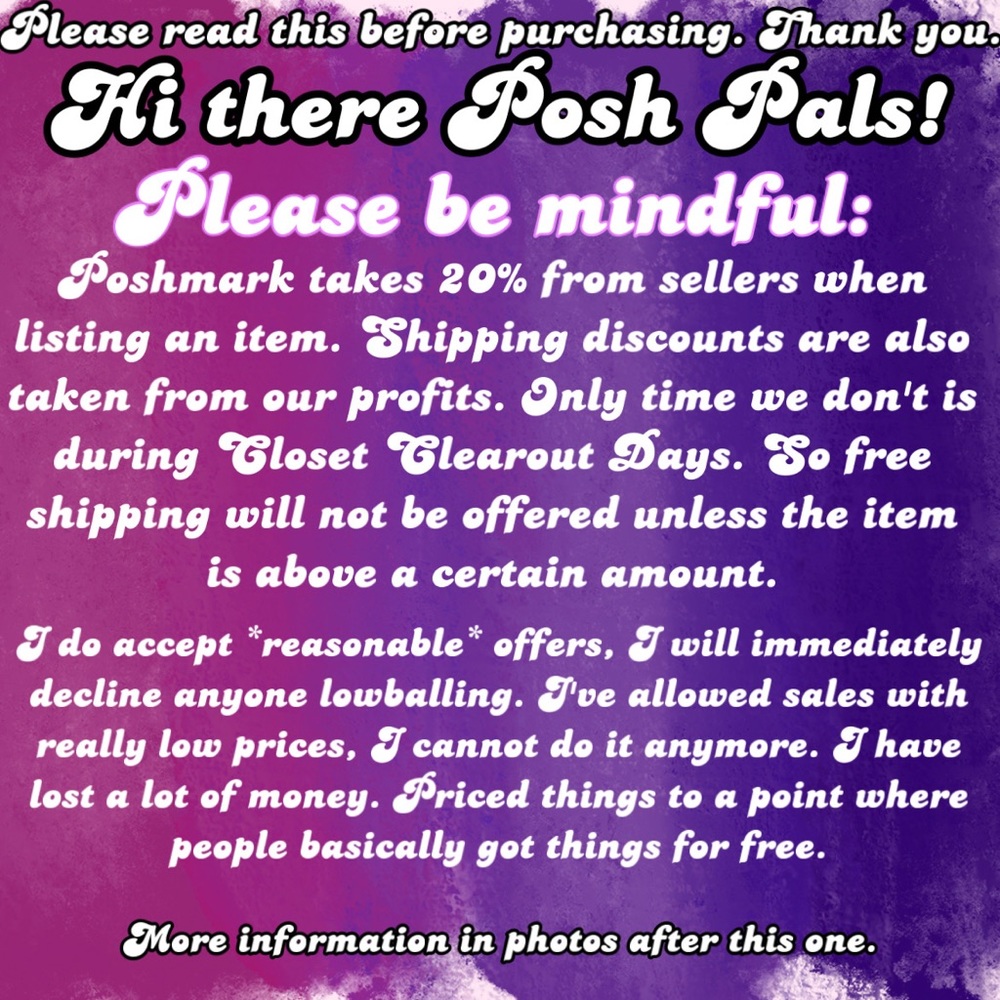 💜✨PLEASE READ BEFORE YOU PURCHASE✨💜